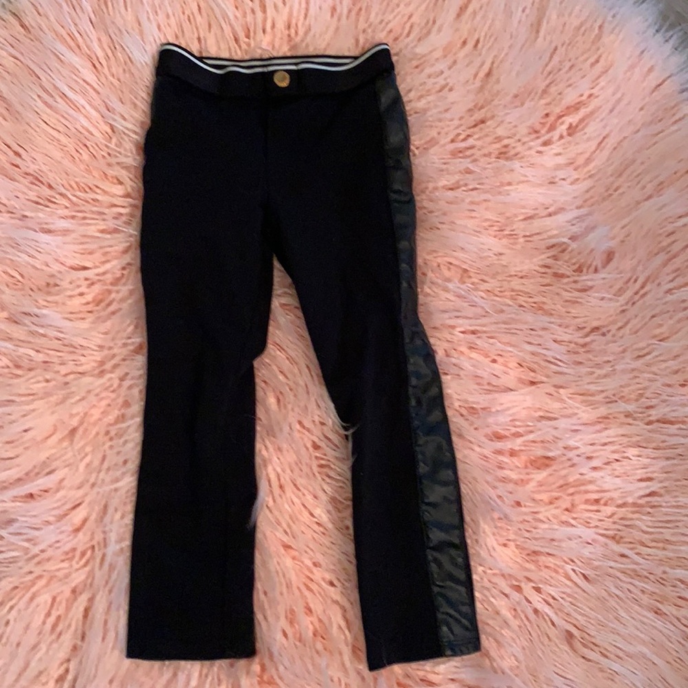 Toddler Black Pant Faux Leather on Side
